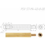 PSV S7-M4-40-8-00 Стойка для печатных плат, латунь ( аналог PCHSN4-40)