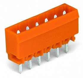 231-364/001-000, Male header - 4-pole - THT - 1.2 x 1.2 mm solder pin - straight - pin spacing 5.08 mm - orange