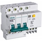 Выключатель автоматический дифференциального тока 4п (3P+N) C 25А 100мА тип AC ...