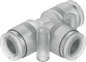 Фото 1/2 NPQP-T-Q8-E-FD-P10, Push-In T-Connector, 44.4mm, Compressed Air, NPQP