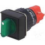 LAS1F-11X/2/G/24V, Переключатель: поворотный, Пол: 2, SPST-NO + SPST-NC, 3A/220ВAC