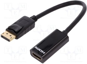 AK-340400-001-S, Adapter; DisplayPort 1.1a; DisplayPort plug,HDMI socket; 150mm