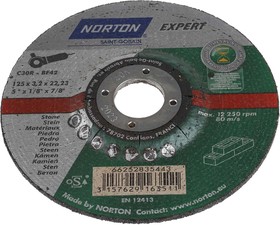 Фото 1/2 66252835443, Cutting Disc Silicon Carbide Cutting Disc, 125mm x 3.2mm Thick, P30 Grit, Expert, 5 in pack