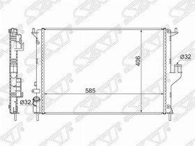 Фото 1/2 SGRN0002081R, Радиатор RENAULT LOGAN/SANDERO 1.4/1.6 с кондиционером 08-/RENAULT DUSTER 1.6/2