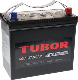 6СТ50(0) B24L, Аккумулятор TUBOR Asia Standart 50А/ч обратная полярность