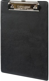 Доска-планшет 158х230 мм, А5, с прижимом, картон/ПВХ, черная, 232224