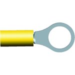 324075, PIDG Insulated Ring Terminal, M5 (#10) Stud Size, 0.1mm² to 0.3mm² Wire Size, Yellow