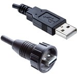 UA20FL-NAML-SA003, USB Cables / IEEE 1394 Cables USB, Type A 2.0, Plastic, 1.5A ...