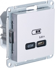 Фото 1/2 Розетка USB AtlasDesign тип C 65Вт QC PD высокоскор. ЗУ механизм жемчуж. SE ATN000427