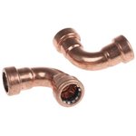 75531, Copper Pipe Fitting, Push Fit 90° Elbow for 15mm pipe