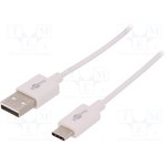 45563, Кабель USB 2.0 вилка USB 2.0A,вилка USB 3.1 C 1м белый