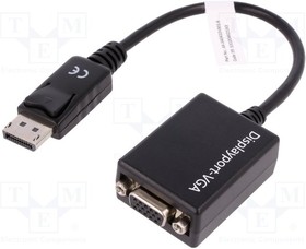 AK-340410-001-S, Converter; DisplayPort 1.2; 150mm; black