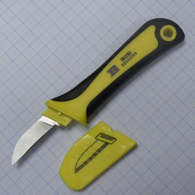 Нож кабельный BS442209, Клинок изготовлен из 5Cr13 легированной стали. Общая длина ножа 180мм.