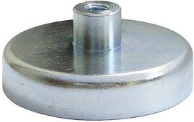 E869, Pot Magnet 50mm Threaded Hole M6 Ferrite, 22kg Pull