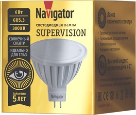 Фото 1/2 Лампа Navigator 80 551 NLL-MR16-6-230- 3K-GU5.3-FR-SV