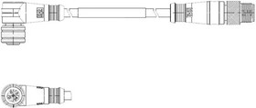 1300280264, Sensor Cables / Actuator Cables MIC 5P M/MFE 1M ST/90 NB W/TRM