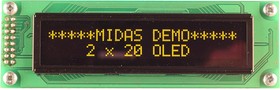 MCOB22005A1V-EYS, OLED MODULE, COB, 20X2, SPI, 5V
