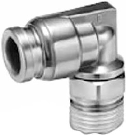 KQG2L23-M5, KQG2 Series Elbow Threaded Adaptor, M5 Male to Push In 3 mm, Threaded-to-Tube Connection Style