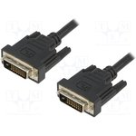 AK-320108-005-S, Cable; dual link; DVI-D (24+1) plug,both sides; 0.5m; black