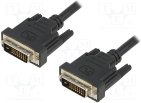 AK-320108-005-S, Cable; dual link; DVI-D (24+1) plug,both sides; 0.5m; black