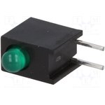 HLMP-1503-C00A2, LED; in housing; green; 3mm; No.of diodes: 1; 10mA; 60°; 1.5?2.7V