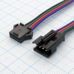 SM connector F/M 4P*150mm 22AWG, (пара), Разъём (пара) 4 контакта + кабель / вилка+ розетка, год 2021