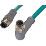 1201080189, Sensor Cables / Actuator Cables MIC 4P M/ME ST/90 D-CODED 1M SHLD TPE