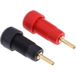 20982, Black, Red Male Banana Plug, Gold Plating