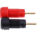 20982, Black, Red Male Banana Plug, Gold Plating