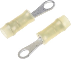 Фото 1/2 329951, PIDG Insulated Ring Terminal, M2 Stud Size, 0.1mm² to 0.3mm² Wire Size, Yellow