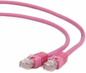 Фото 1/2 Патч-корд UTP Cablexpert кат.5e, 0.5м, литой, многожильный (розовый)