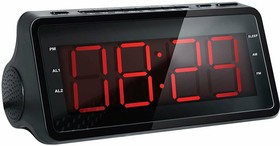 Фото 1/9 Радиобудильник Hyundai H-RCL140 черный LED подсв:красная часы:цифровые AM/FM
