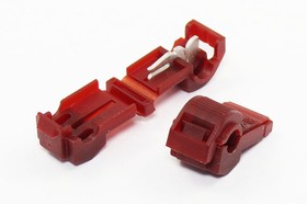Фото 1/4 Клемма соединительная кабельная, зажим 1C-розетка 6,3, 0,5-1мм2, красный