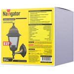 Светильник Navigator 80 489 NOF-PG30-002-IP44-E27 (4 грани черный под бронзу)