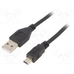 CCP-USB2-AM5P-6, Кабель; USB 2.0; вилка USB A,вилка mini USB B; позолота; 1,8м