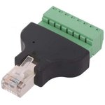 RJ45-M-TBR, Адаптер, PIN: 8, клеммник, вилка RJ45, зажим под винт