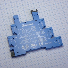 Photo 1/8 93.01.0.024, Socket with screw terminals (with clamping cage) for relay 34 series; power supply 24 V AC/DC;