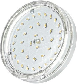 Фото 1/2 Лампа светодиодная PLED-ECO 6Вт таблетка прозрачная 3000К тепл. бел. GX53 510лм 230В JazzWay 2851970