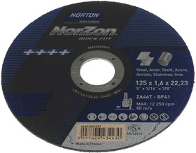 Фото 1/2 66252829577, Cutting Disc Zirconium Grinding Disc, 125mm x 1.6mm Thick, P46 Grit, Norzon Quick Cut, 5 in pack