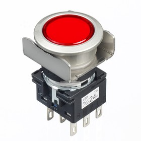LB6ML-A1T64R, Switch Push Button N.O./N.C. DPDT Flush Round Button 5A Maintained Contact Solder Panel Mount