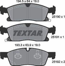 Колодки передние JEEP Grand Cherokee IV 2010- /MB GL(X166)/ML(W166) TEXTAR 2519002