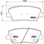 2552001, К-кт дисковых колодок HYUNDAI GENESIS 11-, GRAND SANTA 13- ...