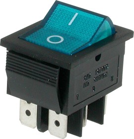 IRS-202-2B3 (синий), Переключатель с подсветкой ON-ON (15A 250VAC) DPDT 6P