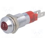 SMQD 08012, Индикат.лампа: LED, выпуклый, 12-14ВDC, Отв: d8,2мм, IP40, металл