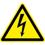 Знак пластик "Опасность поражения электрическим током" (Молния) W08 100х100мм ...