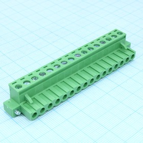 2EDGKM-5.08- 16P-14-00A(H), (2EDGKM-5.08- 16P-14-00ZH), Разъемный клеммный блок, 16 контактов. Серия 2EDGKM-5.08