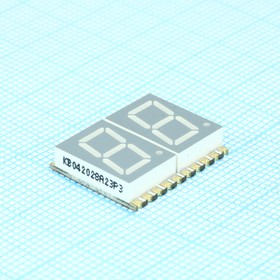 KCDA04-123, 2-х разрядный сегментный дисплей smd 10,16мм/зеленый/ 570нм/5,6-11мкд/ОА