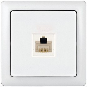 ХИТ О/У РОЗЕТКА телефонная RJ11, БЕЛЫЙ. RT-4A3-B
