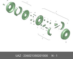 236021350201000, ТОРМОЗ ЗАДНИЙ ПРАВЫЙ (ДЛЯ А/М УАЗ ПРОФИ)