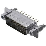 61801529221, D-Sub Connector with Hex Screw, Plug, DA-15, PCB Pins, White